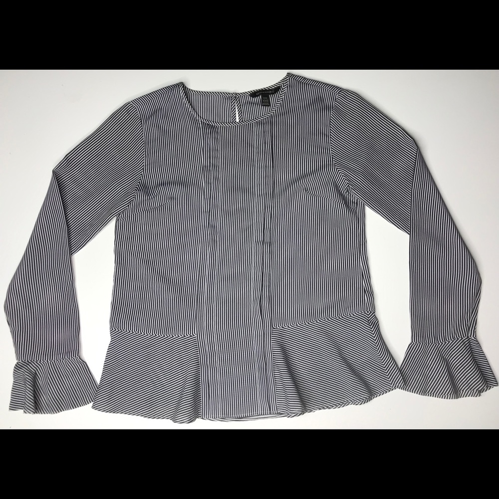 BANANA REPUBLIC striped May Flounce peplum petite